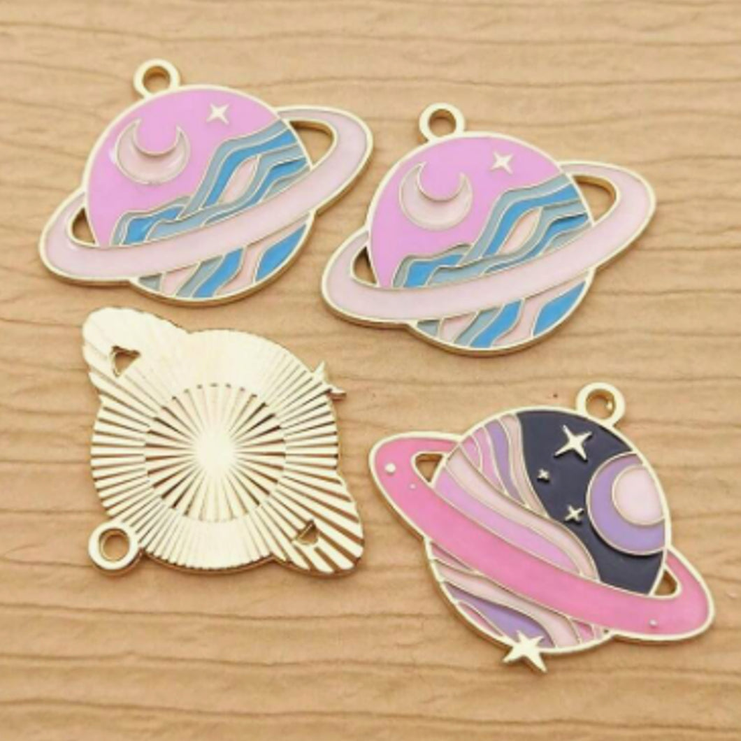 Planet Pendant – Set of 7 Celestial Charm for DIY Jewelry & Craft Projects