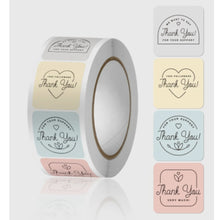 Load image into Gallery viewer, Squared Pastel Thank You Sticker Roll
