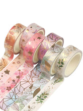 Load image into Gallery viewer, Mixed Foil Detailed Washi Tape 6pcs set
