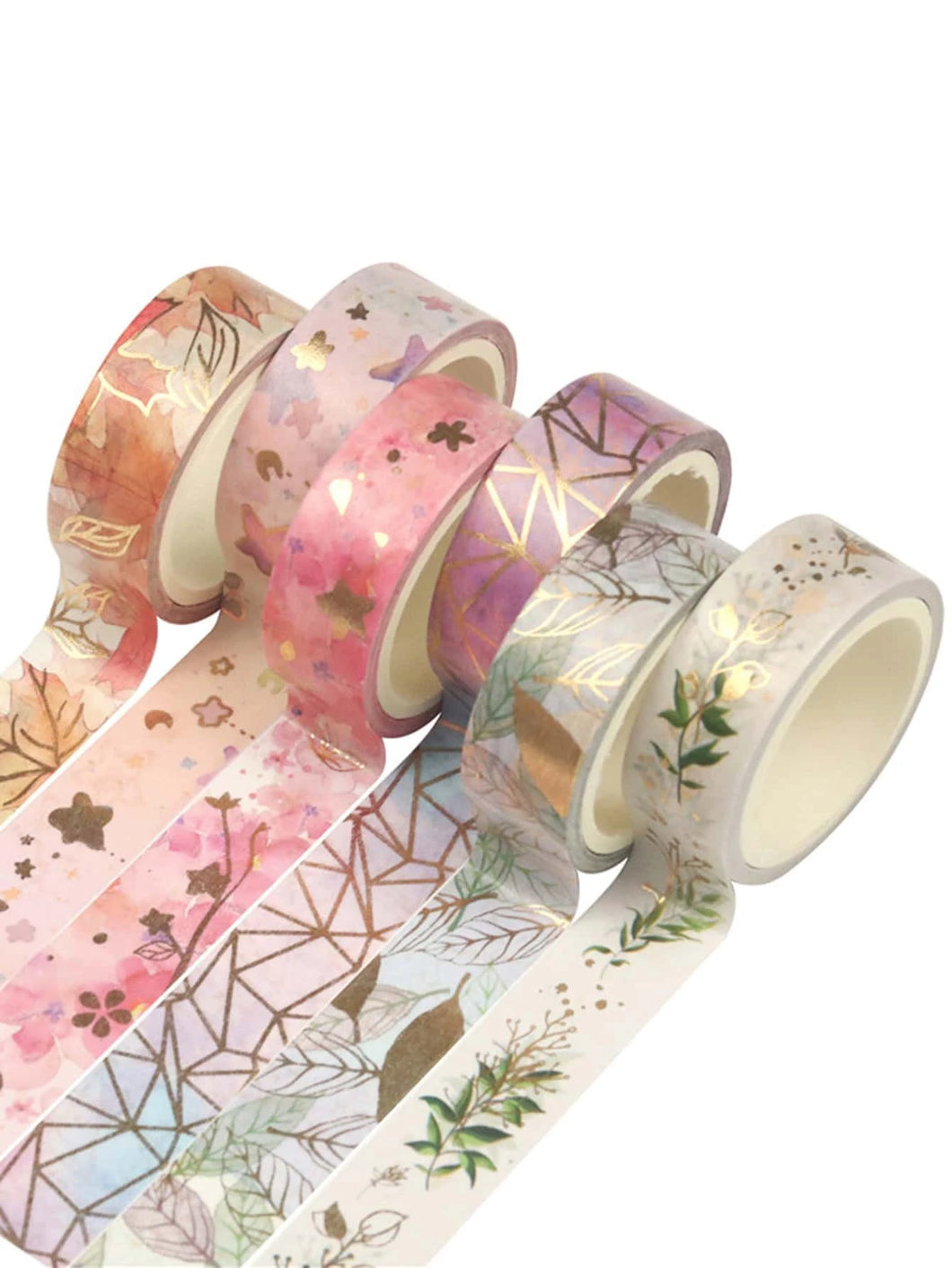 Mixed Foil Detailed Washi Tape 6pcs set