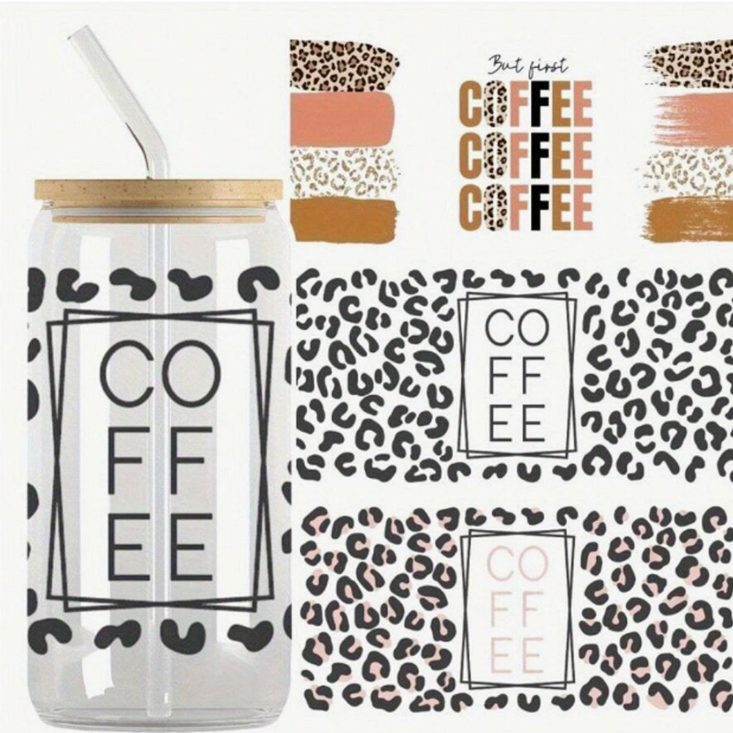 Coffee DTF Sticker Set of 3 – Waterproof Decals for Cups & Journals