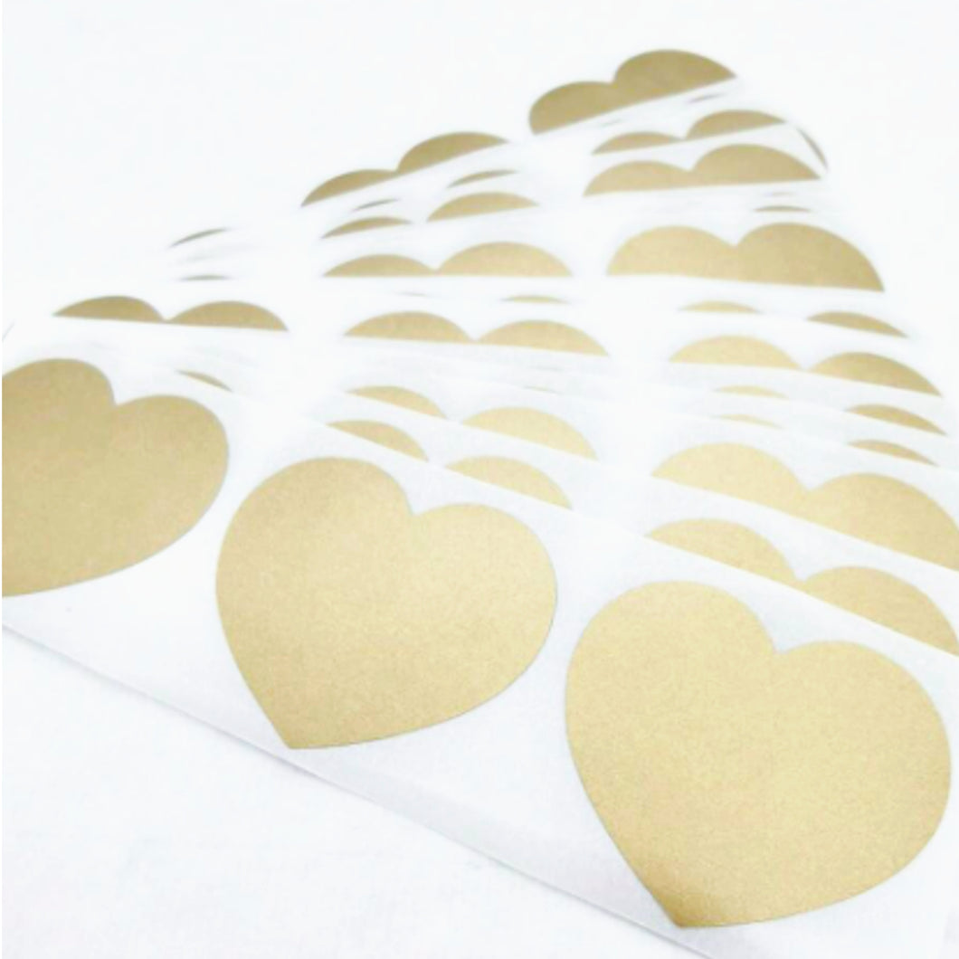 Heart Scratch Off Stickers - 4 Available Colors