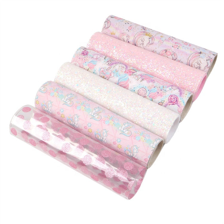 Unicorn Vegan Leather Set – 6-Piece Faux Leather Sheets for Crafting
