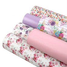Load image into Gallery viewer, Summer Bunches Vegan Leather 6 pc Set – Bright, Floral Fun Faux Leather for Crafting
