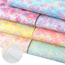 Load image into Gallery viewer, Rainbow Glitter Lace Faux Leather Set
