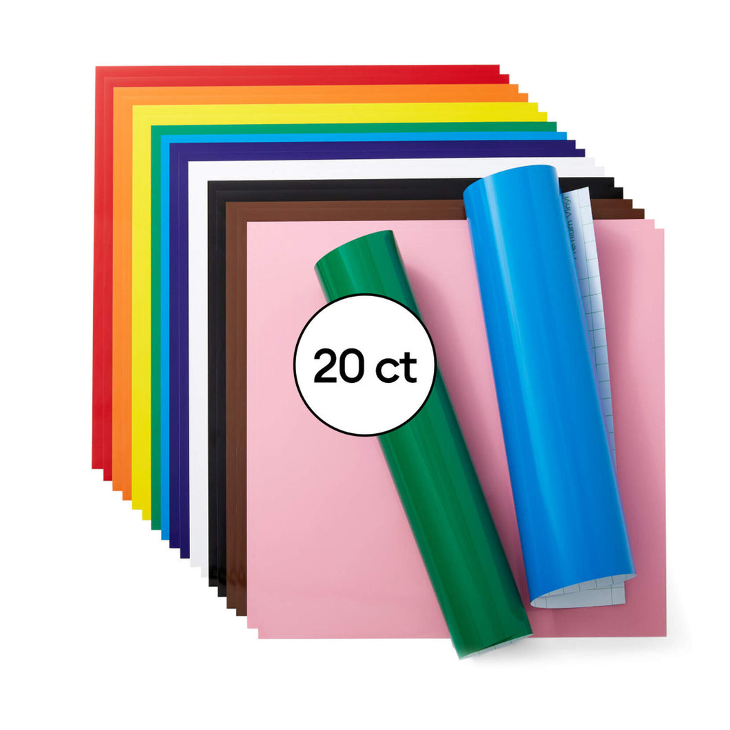 Cricut Permanent Vinyl Sampler - Rainbow 20 Pack