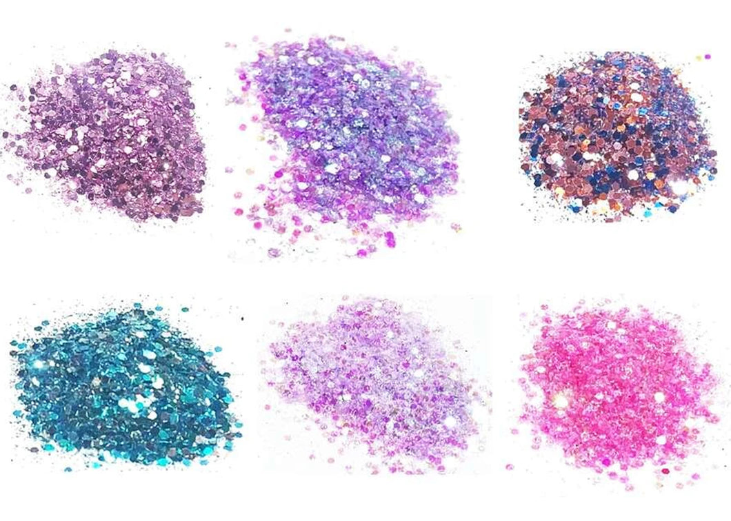 Rosy Glow Glitter Assortment – 6 Piece Pink Set for Crafts & DIY Projects