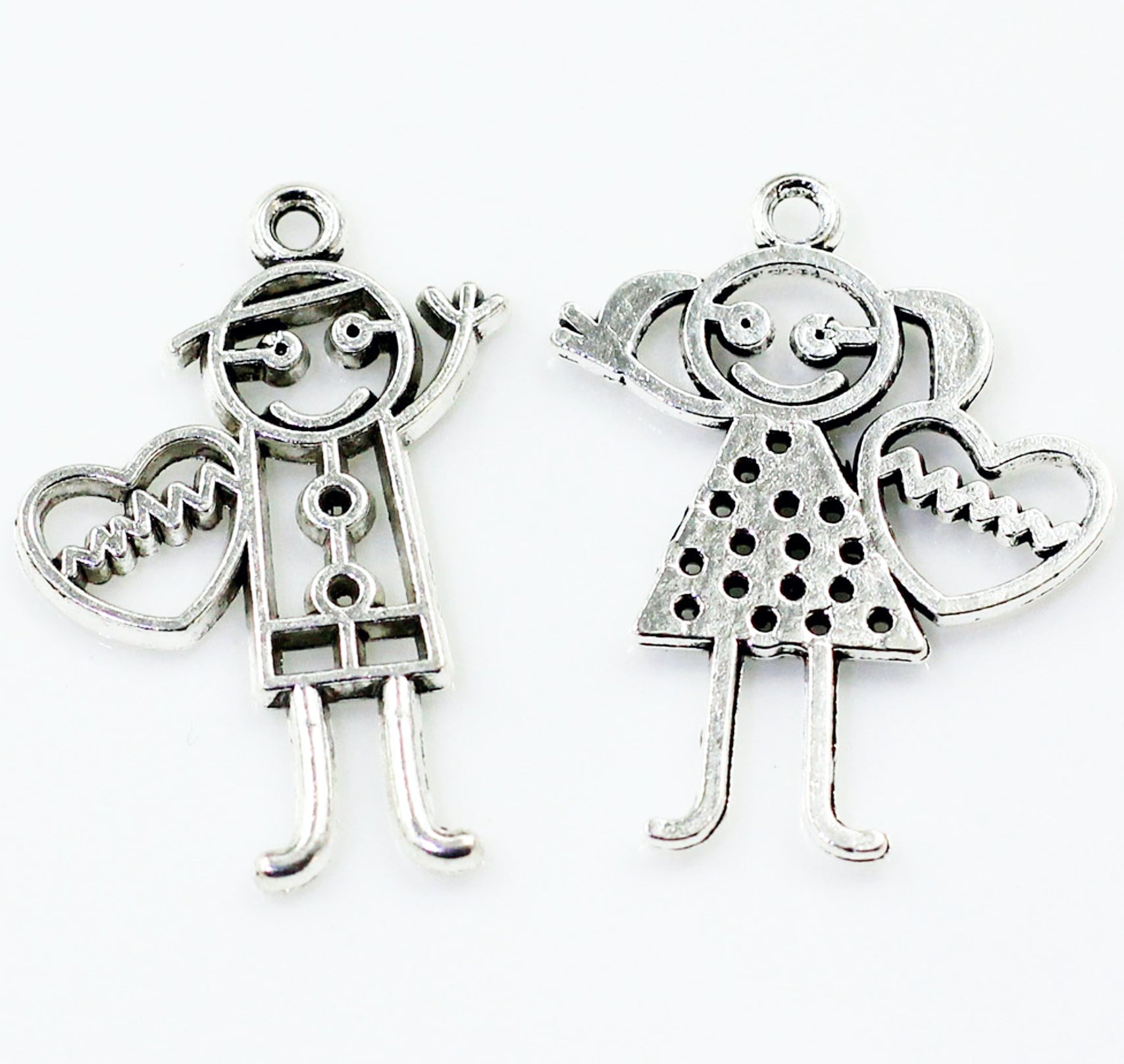 Boy & Girl Metal Charms Indi & Oak