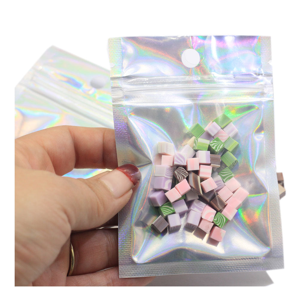Iridescent ziplock top bags