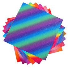 Load image into Gallery viewer, Rainbow Glitter Adhesive Vinyl - Blue / Green / Purple
