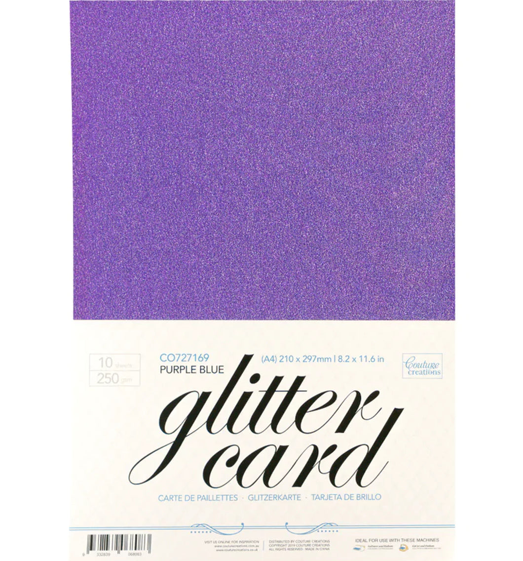 250gsm Glitter Cardstock - Purple Blue