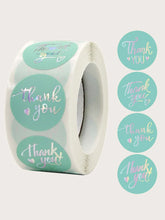 Load image into Gallery viewer, Turquoise Thank You Sticker Roll
