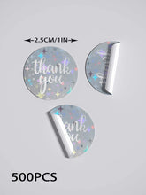 Load image into Gallery viewer, Holographic Star Thank You Sticker Roll
