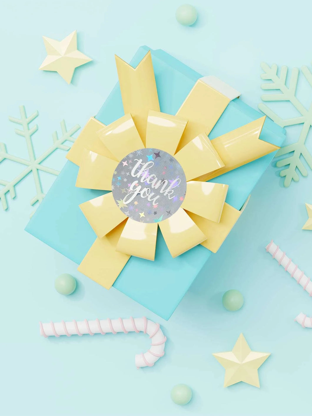 Holographic Star Thank You Sticker Roll