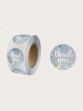 Load image into Gallery viewer, Holographic Star Thank You Sticker Roll
