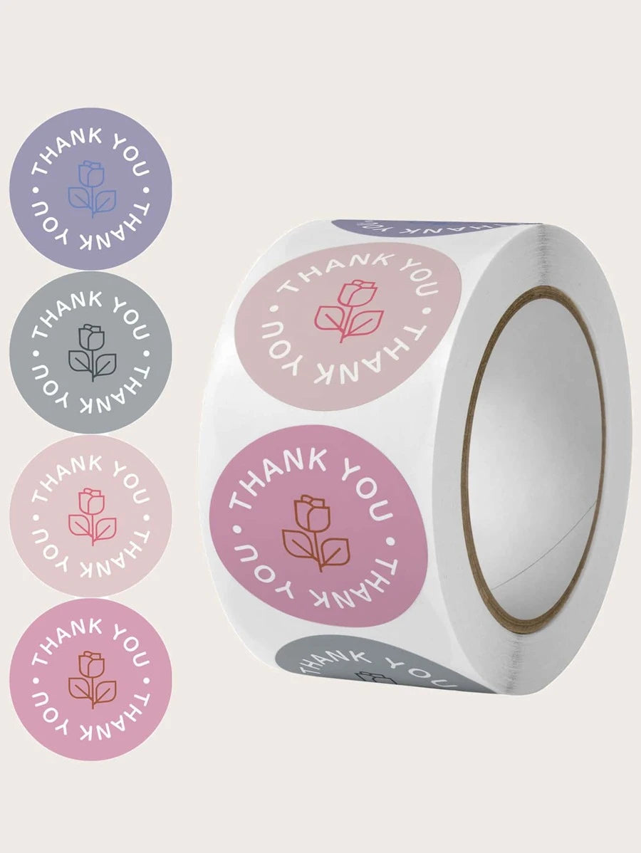 Pastel Thank You Sticker Roll